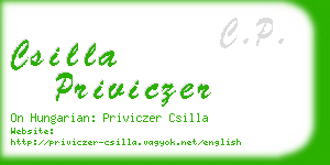 csilla priviczer business card